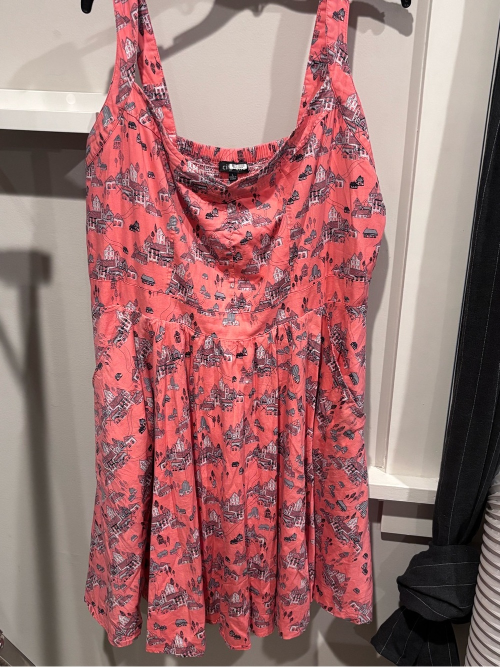 Coral Pink Printed Sleeveless Women’s Top
